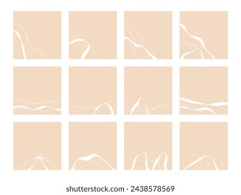 Elegante Fondo De Arte De Línea, Vector Minimalista Líneas Modernas. Artes abstractas de la línea estética. Adecuado para fondos de pantalla, diseños de portada, fondos de invitación, arte de pared, decoración del hogar y dolor imprimible