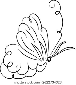 Elegant line art butterfly design, minimalist style.