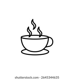 Elegant Line Art Depicting A Cup Of Steaming Hot Beverage