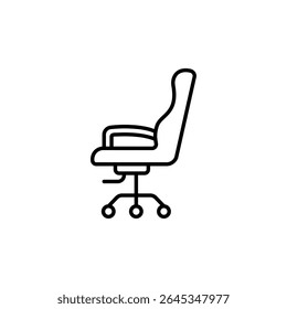Elegant Line Art Depicting An Ergonomic Swivel Office Chair