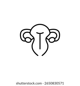 Elegante Line Art Representando A Anatomia Do Sistema Reprodutivo Feminino