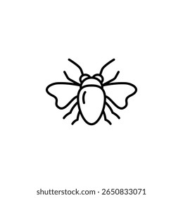 Elegant Line Art Depiction Of A Flying Insect On Transparent Display