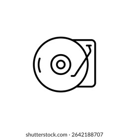 Elegant Line Art Depiction Of A Vinyl Record Player With A Transparent Background