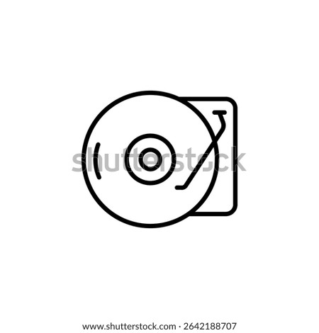 Elegant Line Art Depiction Of A Vinyl Record Player With A Transparent Background