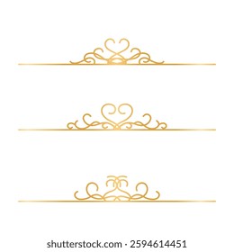 Elegant Line Art Dividers and Ornaments for Wedding Invitation Card