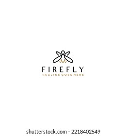 Elegant line art firefly logo design graphic vector illustration
