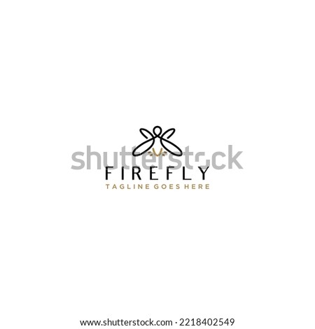 Elegant line art firefly logo design graphic vector illustration