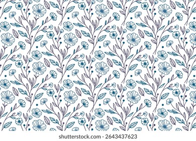 elegant line art floral composition for home textile fabric with hand drawn flower motifs perfect for stylish table tops and pillow cases

