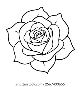 Elegant Line Art Flower Vector Illustrations for Creative Designs