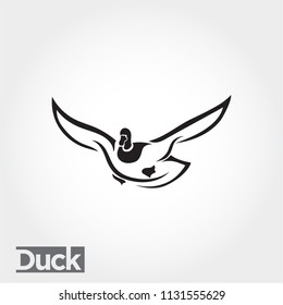 elegant line art Flying duck