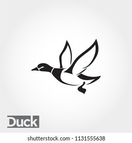 elegant line art Flying duck