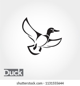 elegant line art Flying duck 