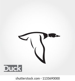 elegant line art Flying duck, goose logo