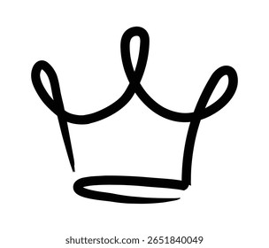 Elegant line art illustrating a majestic crown, representing power, authority, and achievement in a minimalist and artistic style, perfect for conveying royalty and prestige