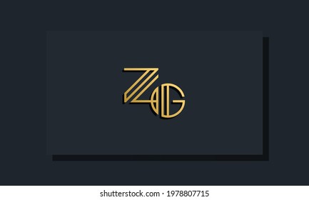 Elegant line art initial letter ZG logo. This logo incorporate with two creative letters in the creative way. It will be suitable for which company or brand name starts those initial letters.
