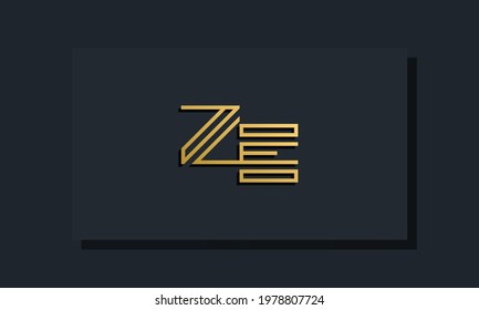 Elegant line art initial letter ZE logo. This logo incorporate with two creative letters in the creative way. It will be suitable for which company or brand name starts those initial letters.