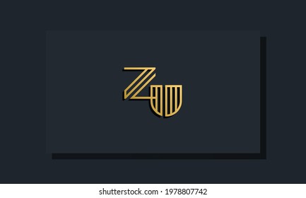 Elegant line art initial letter ZU logo. This logo incorporate with two creative letters in the creative way. It will be suitable for which company or brand name starts those initial letters.