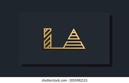Elegante línea de arte letra inicial logotipo LA. Este logo incorpora dos letras creativas de forma creativa. Será adecuado para qué empresa o marca inicia esas letras iniciales.
