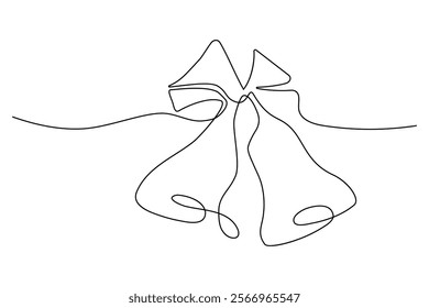 Elegant line art of intertwined ribbons and bows in minimalist style