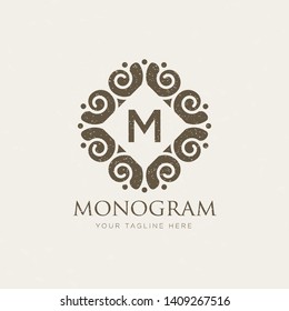 Elegant Line Art Logo Monogram Design Stock Vector (royalty Free 