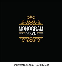 Elegant Line Art Logo and Monogram Design, vector template.