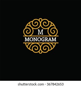 Elegant Line Art Logo and Monogram Design, vector template.