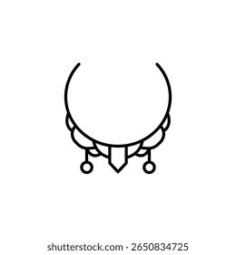 Elegant Line Art Of A Necklace On Transparent Display, Minimalist Style