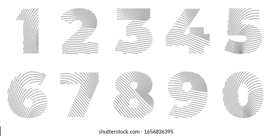 elegant line art number vector set