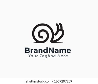 Elegant line art snail logo design inspiration