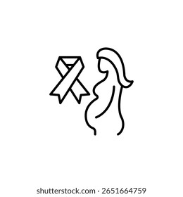 Elegant Line Art Symbolizing Pregnancy And Supporting Women's Health