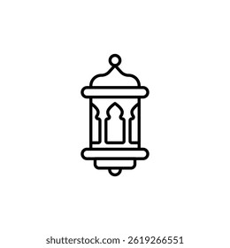 Elegant line art of a traditional arabic lantern, minimalist design
