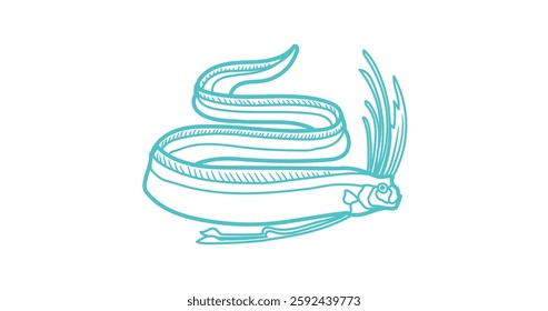 Elegant Line Art of a Unique Deep-Sea Giant Oarfish