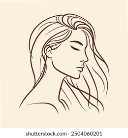 Elegant Line Art of a Woman's Profile