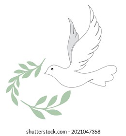 Elegant line bird. Vector illustration art.