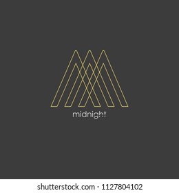 Elegant line curve vector logotype. Premium letter M logo design. Luxury linear creative monogram.