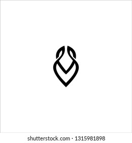 Elegant line curve vector logotype