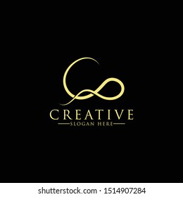 Elegant line curve vector logotype. Premium letter C logo design. Luxury linear creative monogram.