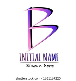 Elegant line curve vector logotype. Premium letter B logo design. Luxury linear creative monogram