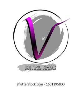 Elegant line curve vector logotype. Premium letter V logo design. Luxury linear creative monogram