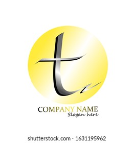 Elegant line curve vector logotype. Premium letter T logo design. Luxury linear creative monogram