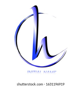 Elegant line curve vector logotype. Premium letter H logo design. Luxury linear creative monogram