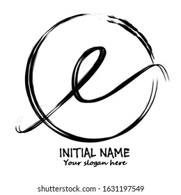 Elegant line curve vector logotype. Premium letter E logo design. Luxury linear creative monogram