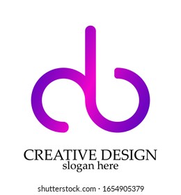Logotipo vectorial de curva de línea elegante. Diseño del logotipo DB de letras Premium. Monograma creativo lineal de lujo