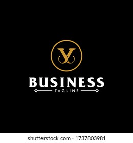 Elegant line curve vector logotype. Premium letter V logo design. Luxury linear creative monogram.