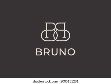 Elegant line curve vector logotype. Premium letter BB logo design. Luxury linear creative monogram.
