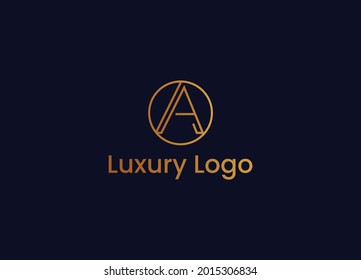 Elegant line curve vector logotype. Premium letter A logo design. Luxury linear creative monogram.