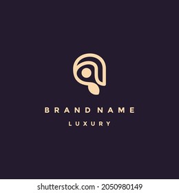 Elegant line curve vector logotype. Premium letter A logo design. Luxury linear