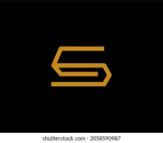 Eleganter Zeilenkurve, Vektorlogotyp. Logo-Design des Premium-Briefes S. Luxus lineares kreatives Monogramm.