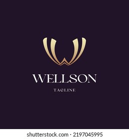 Logotipo de vector de curva de línea elegante. Diseño del logotipo W de letra Premium. Monograma creativo lineal de lujo.

