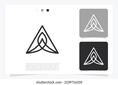 Elegant line curve vector logotype. Premium letter A logo design. Luxury linear creative monogram.